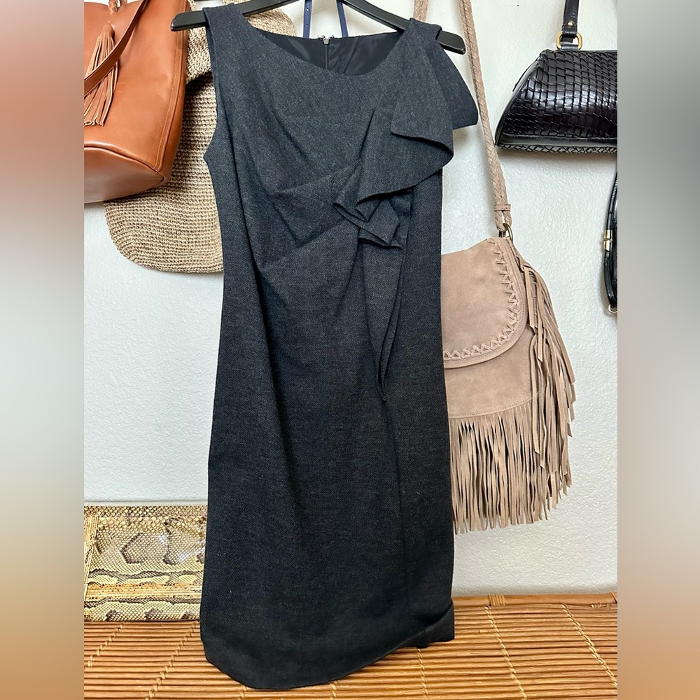 MaxMara Black charcoal wool Sheath Dress (read!!)